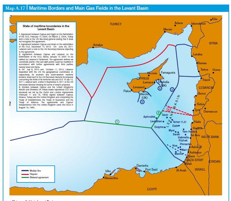 Doğu Akdeniz bölgesi ülkeleri münhasır ekonomik bölge-meb haritası [12] Güney Kıbrıs ın Mısır, Lübnan ve İsrail ile imzalamış olduğu MEB-EEZ antlaşmalarının, Kıbrıs Cumhuriyeti nin kuruluşunu