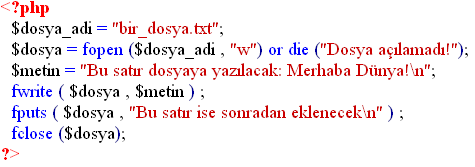 Örnek3: Sitemize gelen ziyaretçilerin IP'lerini ve ziyaret saatlerini bir dosyada tutacak bir fonksiyon yazalım.