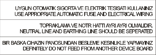 3- Basınç Uyarı Etiketi : Cihazın üst kapağında yer alır. Cihaz içerisinden basınçlı hava geçmektedir.basıncın tamamen boģaldığından emin olmadan hiçbir parçasını sökmeyiniz.