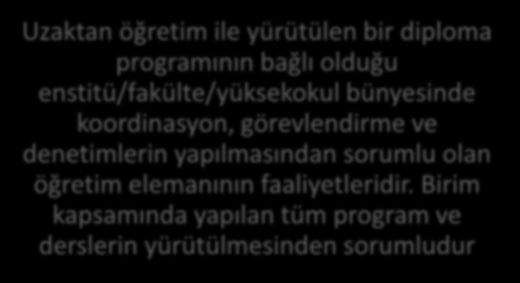 EBELİK BÖLÜMÜ UZAKTAN ÖĞRETİM ÇALIŞMA GRUBU Birim Koordinatörü Doç. Dr.