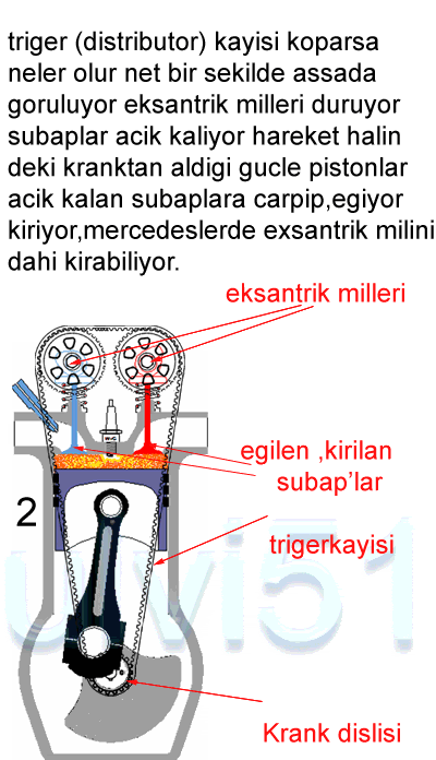 MOTORUN BELLİ BAŞLI PARÇALARI Hareketli Parçalar ; f)kran Mili ( Ana Mil ) : Pistonlardan gelen düz itme gücünü dönme hareketine çeviren parçadır.