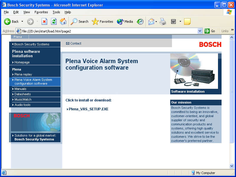 10 tr Başlangıç Plena VAS configuration Şekil 3.2: Kurulum dosyası Plena Acil Anons Sistemi_SETUP.