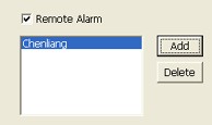 Remote Alarm kutucuğu seçilir ve bir lan