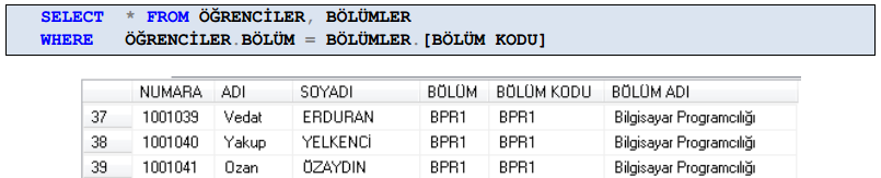 KOMPLEX SORGULAR Birden fazla