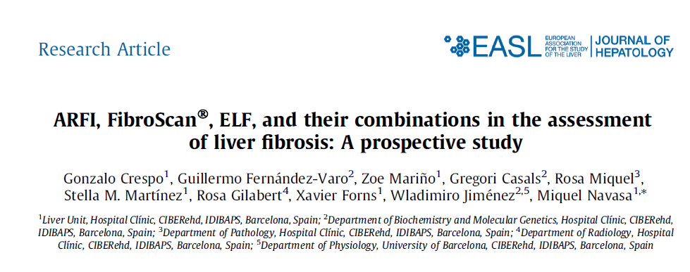 ARFI, FibroScan ve ELF tanı değerleri yakın ELF ile kombinasyonlarında