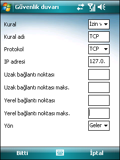 Yeni bir kural oluşturmak için Menü > Ekle seçeneğine dokunun, tüm