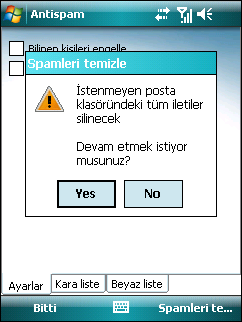 10.3 Spam iletilerini bulma 10.4 Spam iletilerini silme Spam klasörü, Antispam ayarlarına göre spam olarak sınıflandırılan engellenmiş iletileri saklamak için kullanılır.