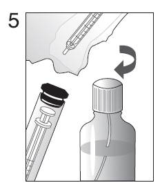 3- Önerilen dozu içeren enjektörü şişeden çıkarmadan önce, pistonu birkaç kez bastırıp çekmek suretiyle büyük kabarcıkları enjektörden uzaklaştırınız.