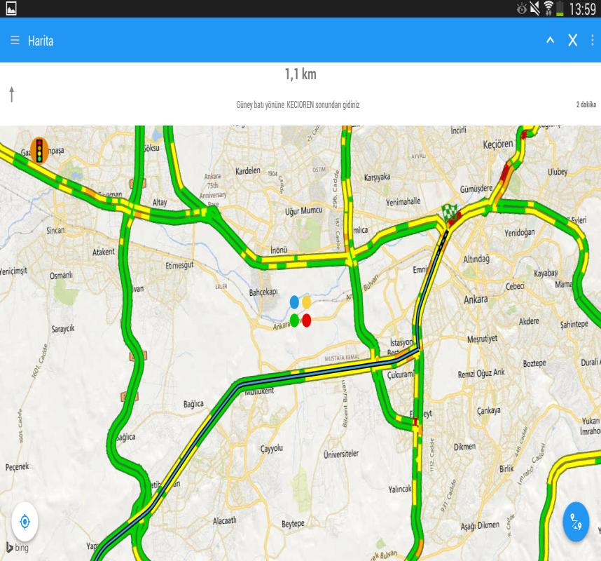 Karayolları Genel Müdürlüğü Mobil Uygulamalası Güzergah Analizi Yol kullanıcılarına; en uygun güzergahı ve alternatiflerini, kapalı ve çalışma yapılan yolları, yol yapısını, önemli yerleri ve online