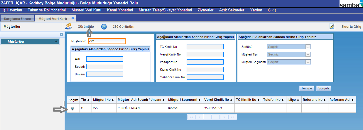 İletişim Tarihçesi Ekranı 1.