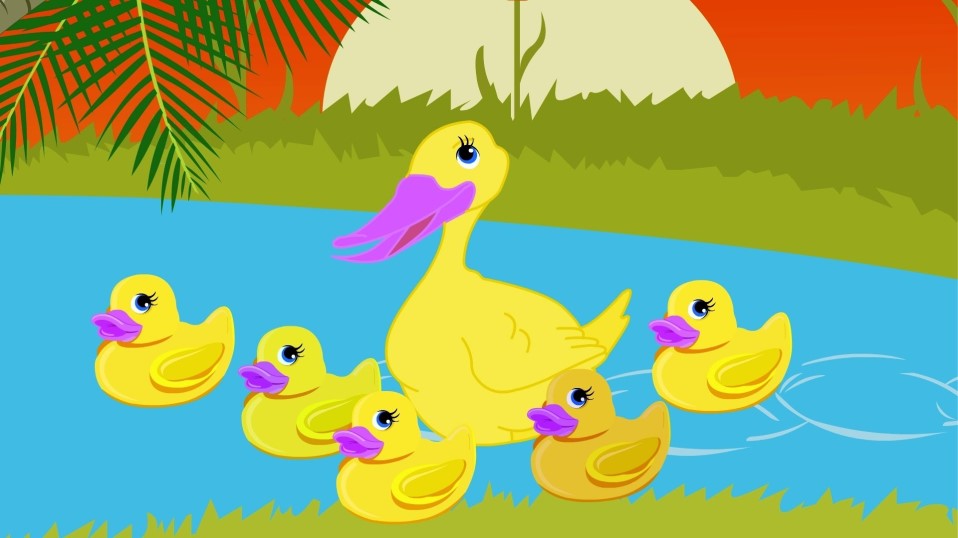 Mother Duck said, Quack, quack, quack... But only four little ducks came back. Four little ducks went swimming one day, over the pond and far away.
