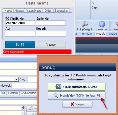 Hasta kartı oluşturmada yardımcı işlemler Aynı aileden yada aynı adreste yaşayan birden fazla kişinin kartlarının açılması sırasında aynı adresi tek tuş ile diğer hasta kartına kopyalanmasını sağlar.