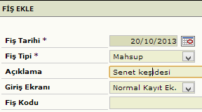 Muhasebe İşlemleri (Mahsup Fişi) İşletme 16.10.