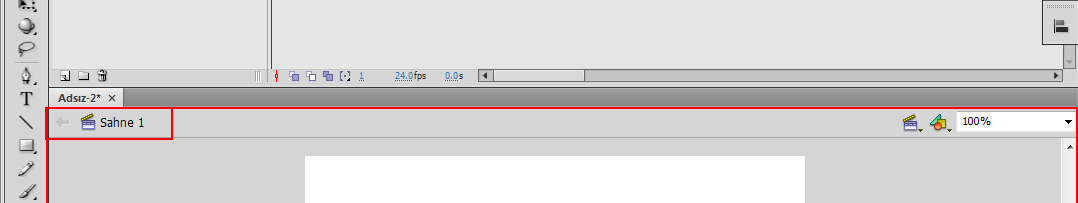 98 Bölüm 11 ActionScript 2.0 a Giriş Animasyon üzerinde herhangi bir ActionScript kodu varsa Zaman Çizelgesinde ActionScript simgesiyle gösterilir.
