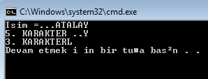 42 puts(name); deyimi yerine aģağıdaki kod parçasını da yazabilirdik. for (i = 0; name[i]!