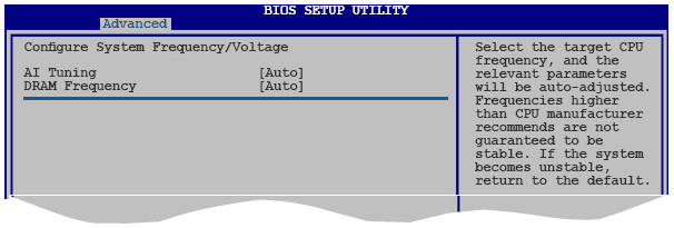 4.4 Advanced menu Advanced menu m addeleriişlem cive diğer donanım ların ayarlarınıdeğiştirm eye izin verir. A dvanced m enu m addelerini değiştirirken dikkatli olun.