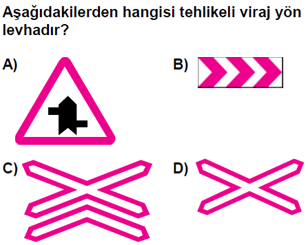 Aşağıdakilerden hangisi tehlikeli viraj yön