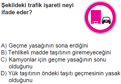 Şekildeki trafik işareti neyi ifade eder?