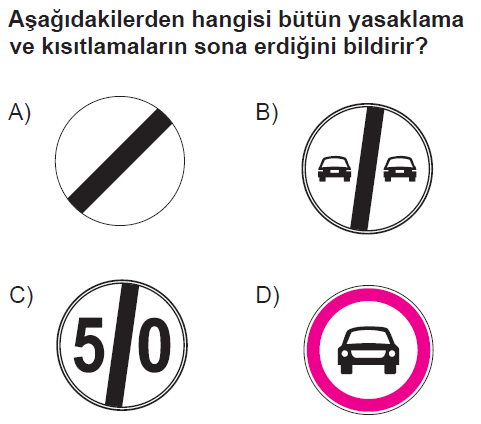 Aşağıdakilerden hangisi bütün yasaklama ve