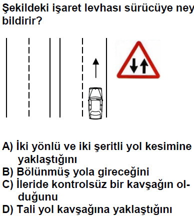 Şekildeki sürücü levhası sürücüye neyi bildirir?