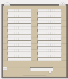 Eğimli amfi-sıralı Eğimli amfi-kolçaklı sandalyeli Eğimli amfi-kolçaklı sandalyeli 225 m2-200 kiģi 1.13 m2/kiģi 225 m2-170 kiģi 1.35 m2/kiģi 225 m2-154 kiģi 1.