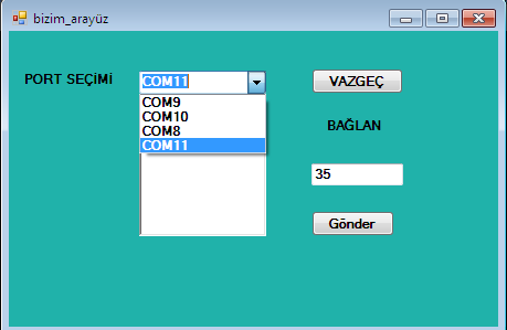 Şekil 5.5. C# programında oluşturulan ara yüz Şekil 5.5 te görülen form uygulaması C# ortamında hazırlanmıştır.