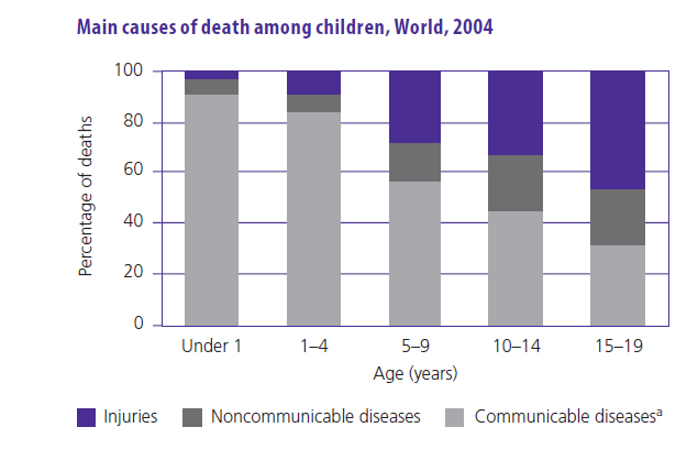 Dünya da Temel Çocuk Ölüm Nedenleri (2004) Türkiye de 1-4 yaşlarda 4. ölüm nedeni % Ölüm 950.