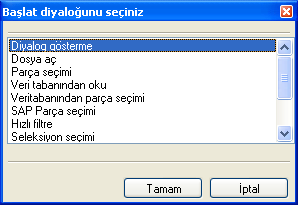 30 procella 2.3 Program Başlat - Ayarlar 2.3.1 Otomatik Kontrol Planı Seçme Ekranı Operatörün her seferinde mevcut seçme olanaklarından birini kullanarak istenilen kontrol planını menü üzerinden