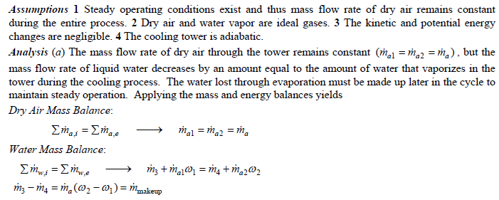 Uygulamalar Örnek 9. The cooling water from the condenser of a power plant enters a wet cooling tower at 40 C at a rate of 90 kg/s.