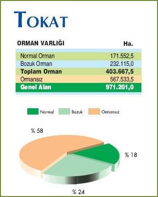 Grafik 1 incelendiğinde en yüksek paya % 38.7 ile orman alanları, en düşük paya ise % 5,2 ile tarıma elverişli boş alanlar sahiptir. İşlenen tarım alanları % 32.