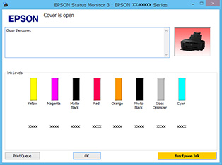Yazıcı Sürücüsünün Kullanılması (Windows) U Mürekkep Yoğunluğu Optimizasyonu sayfa 83 EPSON Status Monitor 3 Kalan mürekkep seviyesi ve hata mesajları gibi yazıcı durumlarını bilgisayar ekranından