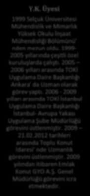 21 Ertan Yetim Veysel Ekmen Murat Kurum Yönetim Kurulu Başkanı 1984 yılında Trabzon Lisesi nden, 1988 yılında K.T.Ü.