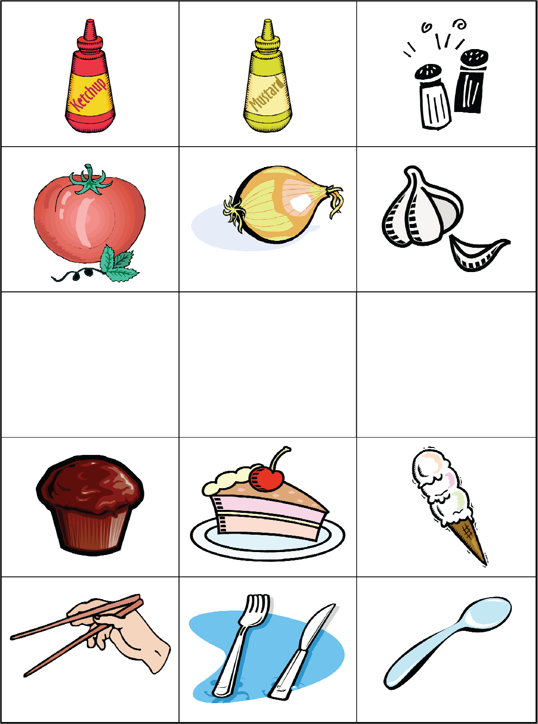 Food Chart 2 Likes & Dislikes Yiyecek