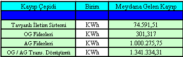 2.ENERJİ TÜKETİMİ EĞİLİMİNE BAĞLI OLARAK TAVŞANLI ENERJİ İLETİM VE DAĞITIM SİSTEMİNDE MEYDANA GELEN KAYIPLAR Tavşanlı enerji iletim ve dağıtım sisteminde meydana gelen teknik kayıplar mesken ve