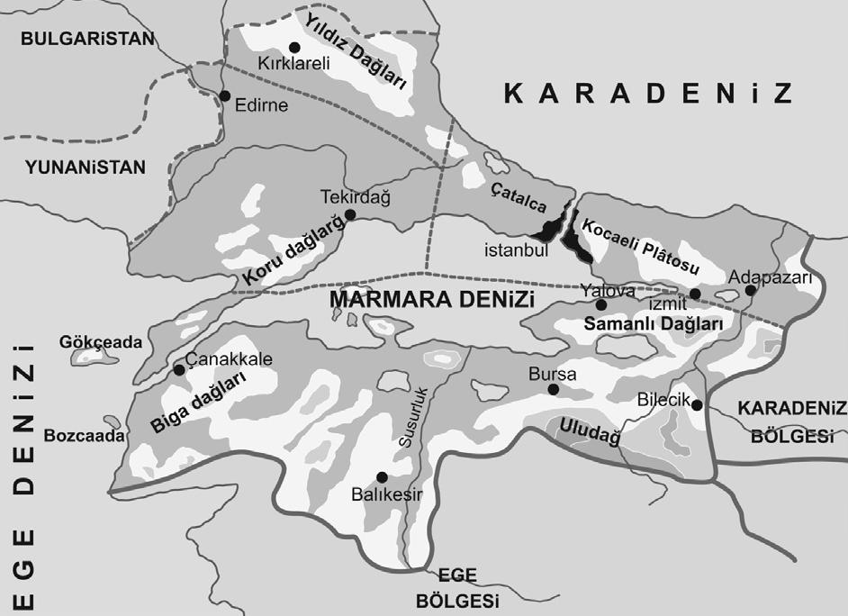 Kapıdağ Yarımadası bir kıyı biriktirme şekli olan TOMBOLO dur KIYILARI: Körfezleri :İzmit, Gemlik, Bandırma, Erdek ve Saros Karadeniz in Kuzey Marmara kıyıları fazla girintili-çıkıntılı değildir.