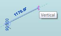 Şekli meydana getiren çizgilerin mevcut düzleme dik veya paralel olduğu ekranda beliren "horizontal" veya "vertical" bilgisiyle sağlanabilir.