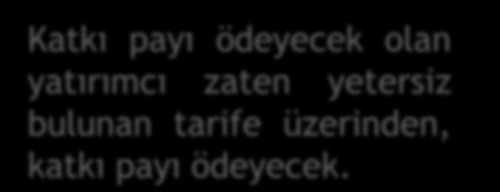 Rüzgar Santralleri Şebeke Bağlantı Rüzgar Katkı payı ödeyecek olan yatırımcı zaten yetersiz bulunan tarife üzerinden, katkı payı ödeyecek.