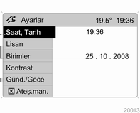 Göstergeler ve kumanda birimleri 101 İşaretlenen noktayı seçmek veya bir komutu onaylamak için çok fonksiyonlu düğmeye basın.