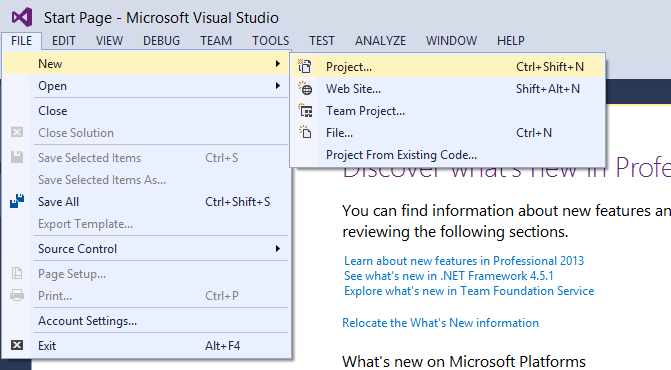Visual Studio ile Form Yaratma Visual Studio da yeni bir