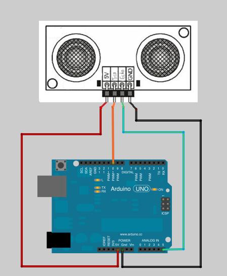 1 adet HC-SR04 ultrasonik sensör 1 adet Buzzer, 1