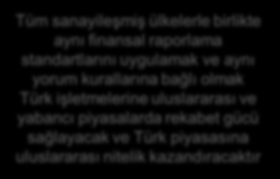 Yeni TTK ve bağımsız denetimin kapsamı Yeni TTK, tüm işletmelerin muhasebe ve finansal raporlama konularında TMSK tarafından yayınlanan UFRS lere uyumlu TFRS lere uyma zorunluluğunu getirmektedir.