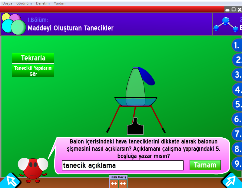 kavram yanılgılarına yönelik sorulara cevap verildikten sonra öğretmen tarafından söylenen şifre kelimeler yazılarak bir sonraki aşamaya geçilir.