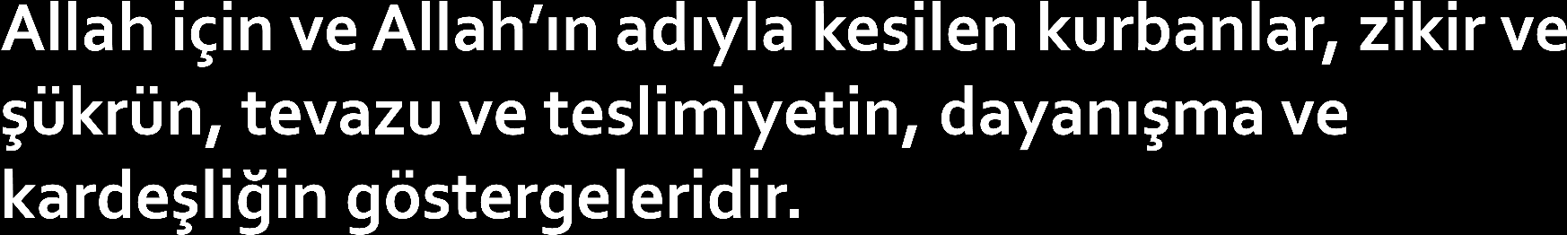 Özellikle hacıların kurban etlerinden hemen hiç yemediği, etlerin tamamının İslam Kalkınma Bankası aracılığıyla yoksul İslam ülkelerine gönderildiği günümüzde, hiç tanımadığı Müslüman kardeşlerine