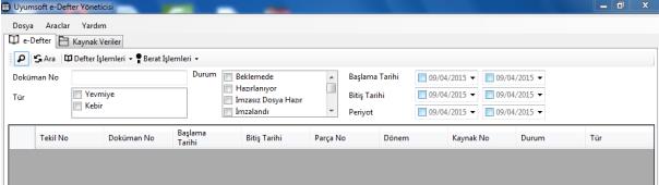 Çekmiş olduğumuz imzasız defterleri CTRL tuşu ile önce yevmiyeler sonra kebirler olmak kaydı ile sırasıyla seçip defter işlemleri imzala seçeneği ile imzalama işlemini