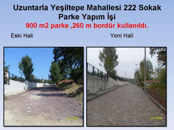 Uzuntarla Yeşiltepe Mahallesi 208 Sokak Parke