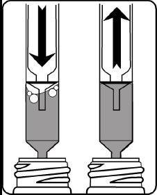 4. Şırınganın uç kısmını tıpanın ağız kısmına sokun (Şekil 5). Reçetelenmiş miktarda solüsyonu şişeden çekin (Şekil 6)