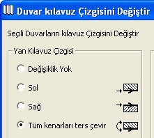 ARCHICAD 9 İLE KOLAY MİMARİ MODELLEME ve GÖRSELLEŞTİRME Yukarıdaki yöntemlerden herhangi birisi uyguladıktan sonra Duvarı Değiştir alt menüsü Düzen menüsü altında belirecektir.