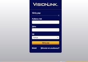 VisionLink programına giriş yapınız.