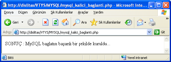 Bölüm 10: PHP ile Veritabanı Uygulamaları 10.