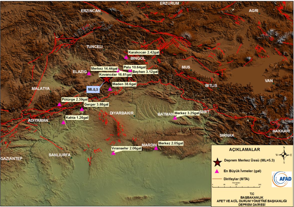 ġekil 3.7 23.06.2011 tarihinde 07:34:43 (GMT) Elazığ-Maden Depremini (ML= 5.